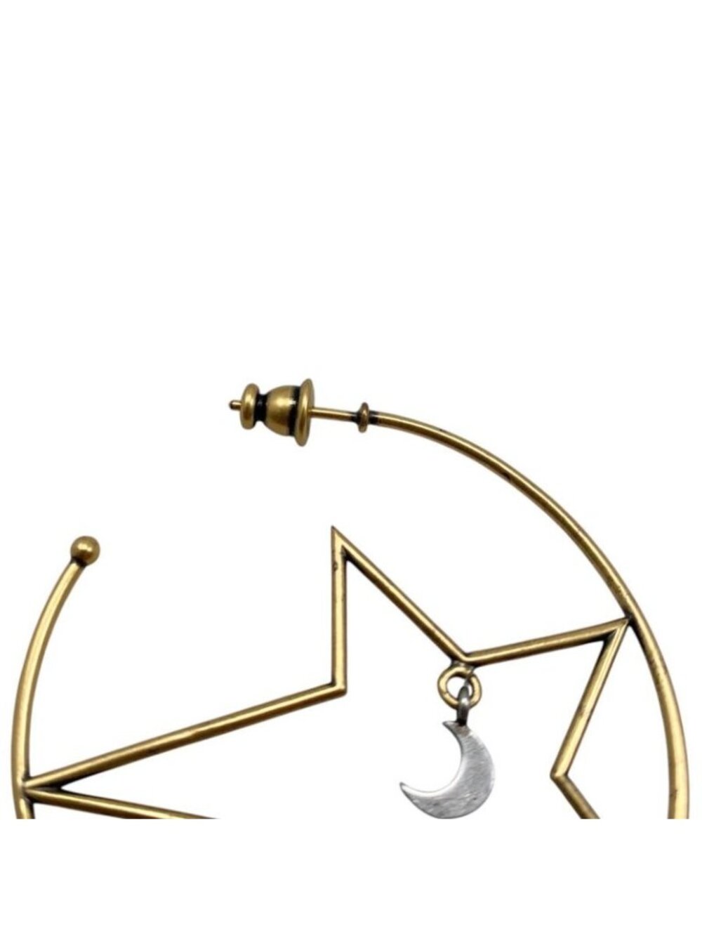Dior Hoop Earrings Star Moon Crescent Logo Gold - Picture 7 of 14